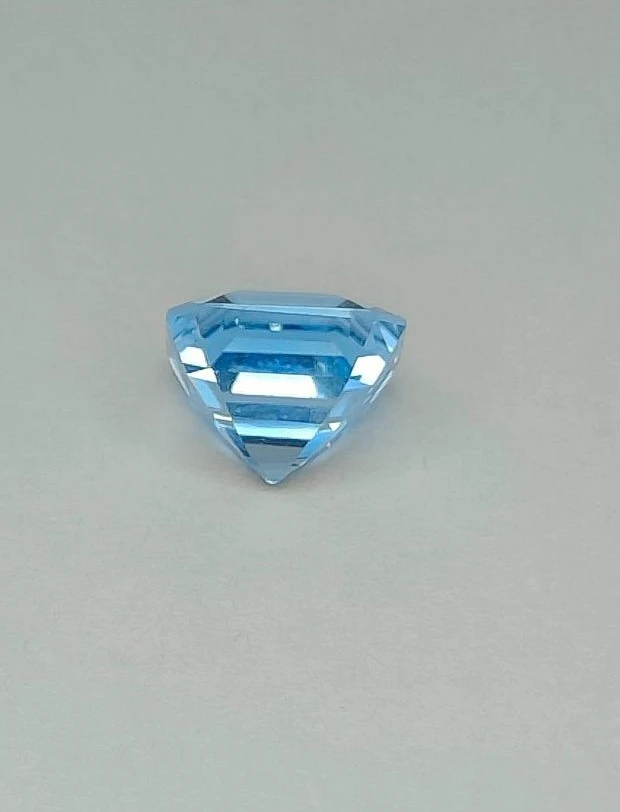 4.98ct Natural Blue Topaz Precision Ascher Cut Faceted Loose Gemstone — view 2